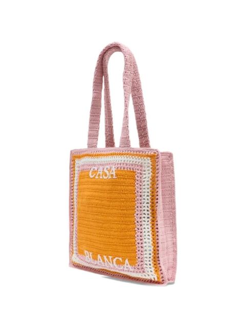 Casablanca stripe crochet tote bag - Pink - zdjęcie produktu nr 2