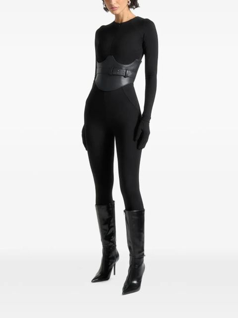 Manière De Voir dipped hem belt detail corset belt - Black