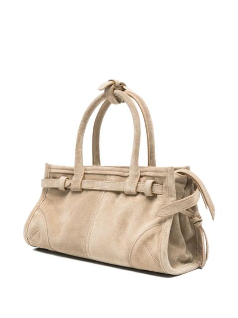 Prada buckle suede tote bag - Neutrals