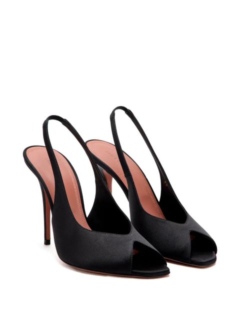 Amina Muaddi Kristina slingback peep-toe pumps - Black - zdjęcie produktu nr 2