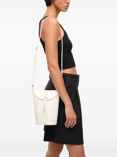 STAUD leather bucket bag top handle - White - zdjęcie produktu nr 2