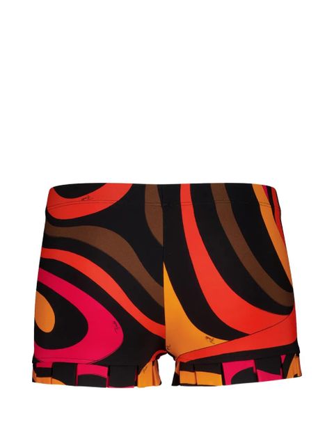 PUCCI Iride-print pleated-trim mini shorts - Black - zdjęcie produktu nr 1