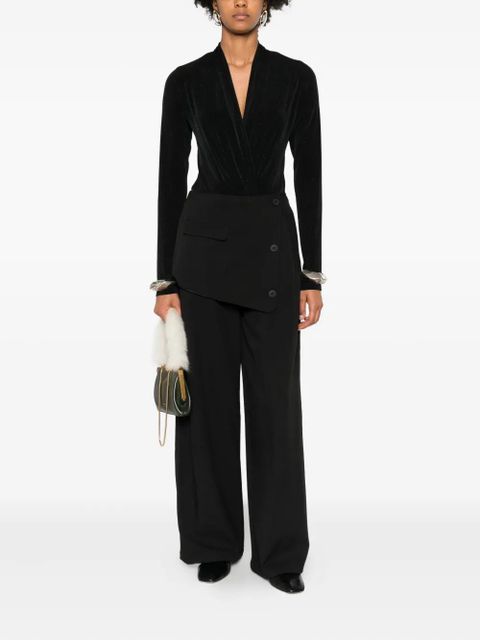 Eleh wrap-effect bodysuit - Black