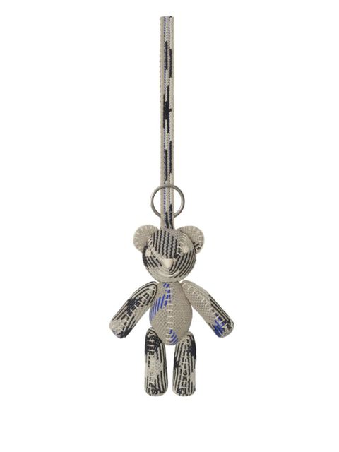 Burberry Knit Tom Keychain - Burberry - Cotton - Neutral - Grey - zdjęcie produktu nr 1