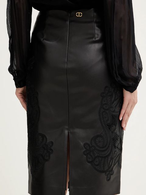 Twinset spódnica kolor czarny midi prosta 252TT2011 - zdjęcie produktu nr 2