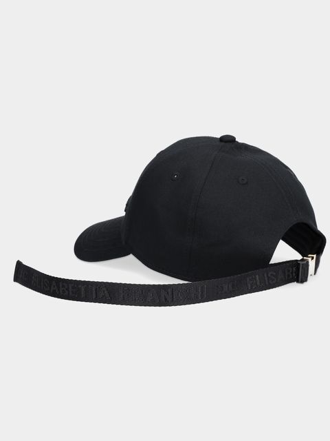 Elisabetta Franchi czapka z daszkiem bawełniana kolor czarny CL18F57E2
