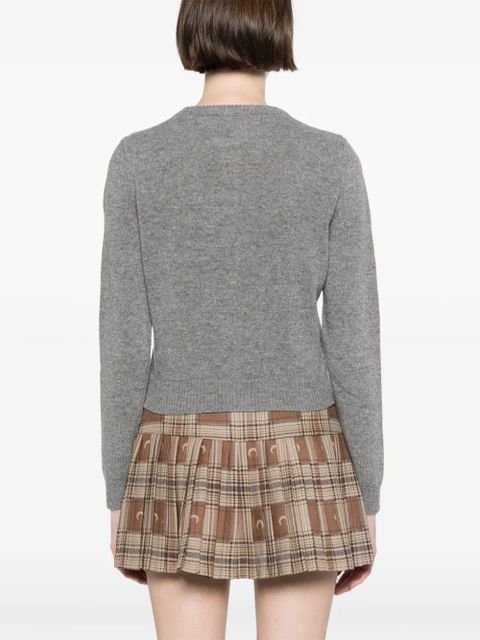 Marine Serre logo-embroidered cardigan - Grey