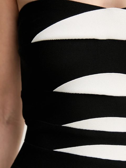 Herve Leger sukienka Cameron kolor czarny midi dopasowana HLT8513508