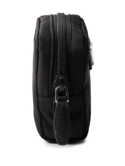 Prada logo-triangle make-up bag - Black