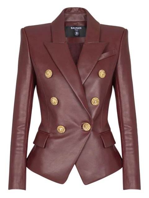Balmain double-breasted lambskin jacket - Red - zdjęcie produktu nr 1