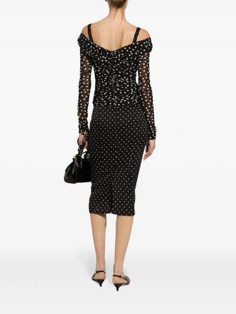 Dolce & Gabbana polka-dot tulle top - Black