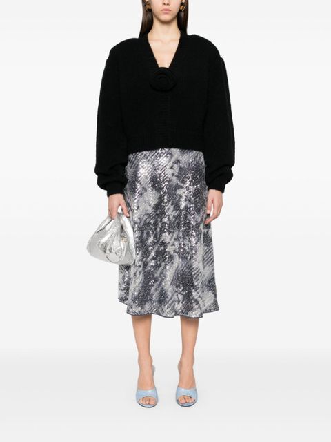 ROTATE BIRGER CHRISTENSEN knitted cropped cardigan - Black - zdjęcie produktu nr 2