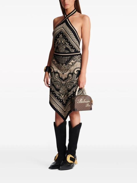 Balmain halterneck knitted midi dress - Black