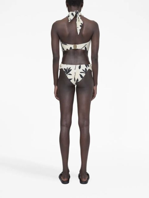 ANINE BING Naya floral-print bikini bottoms - Neutrals