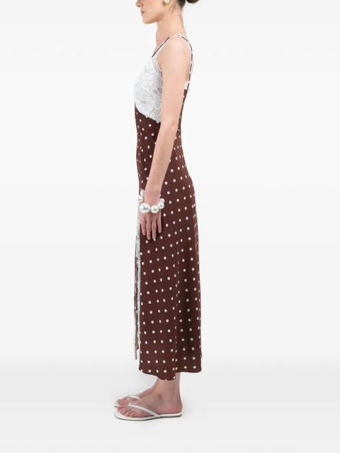 Rowen Rose polka-dots lace maxi dress - Brown