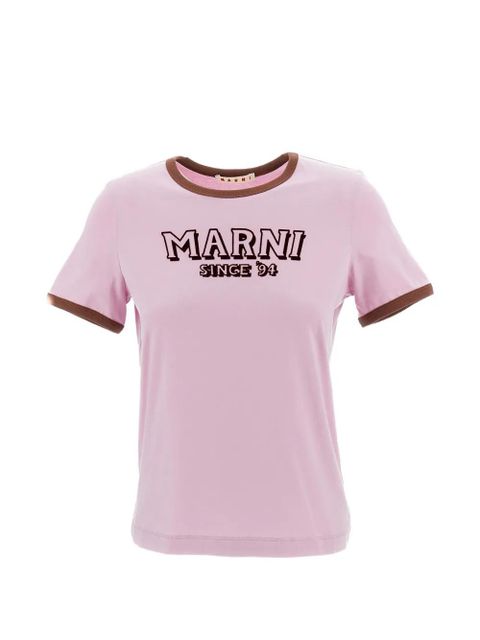 Marni logo crew-neck T-shirt - Pink - zdjęcie produktu nr 1