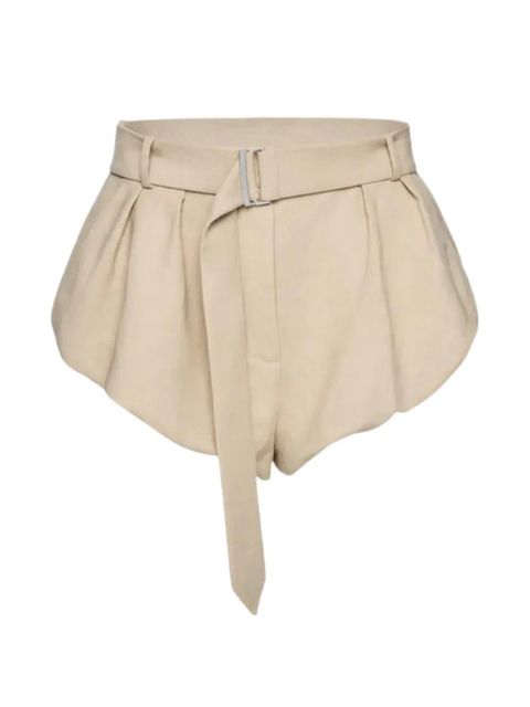 Magda Butrym belted pleated shorts - Neutrals - zdjęcie produktu nr 1