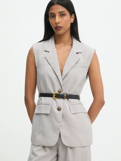 Answear.LAB komplet - kamizelka i spodnie damski kolor szary - zdjęcie produktu nr 2