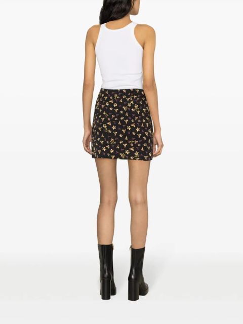 ROTATE BIRGER CHRISTENSEN floral-pattern jacquard miniskirt - Black