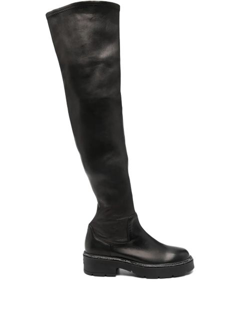 René Caovilla 40mm embellished knee-high boots - Black - zdjęcie produktu nr 1