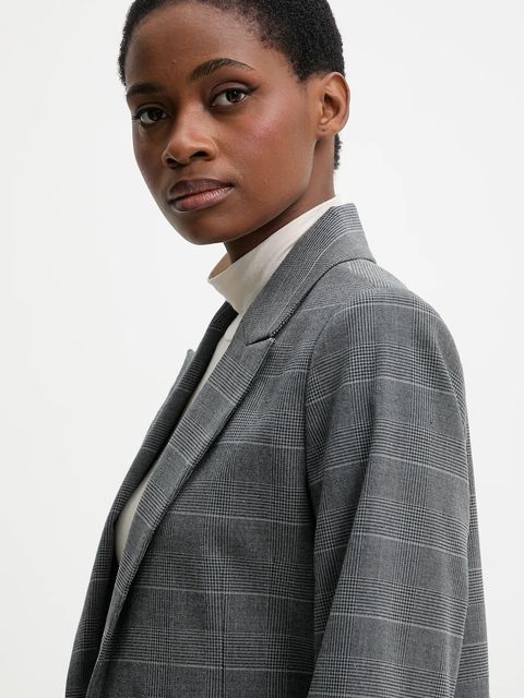 United Colors of Benetton marynarka kolor szary jednorzędowa wzorzysta 2X8MDW02H