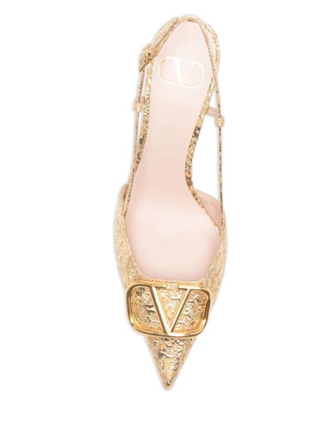 Valentino Garavani VLogo Signature slingback pumps - Gold