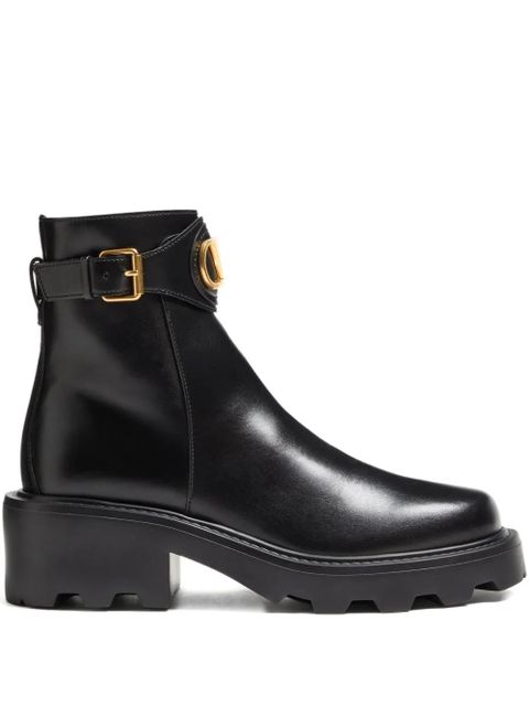 Valentino Garavani 55mm VLogo Signature buckle-fastening ankle boots - Black - zdjęcie produktu nr 1