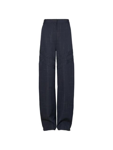 Tory Burch wide-leg plaid palazzo pants - Blue - zdjęcie produktu nr 1