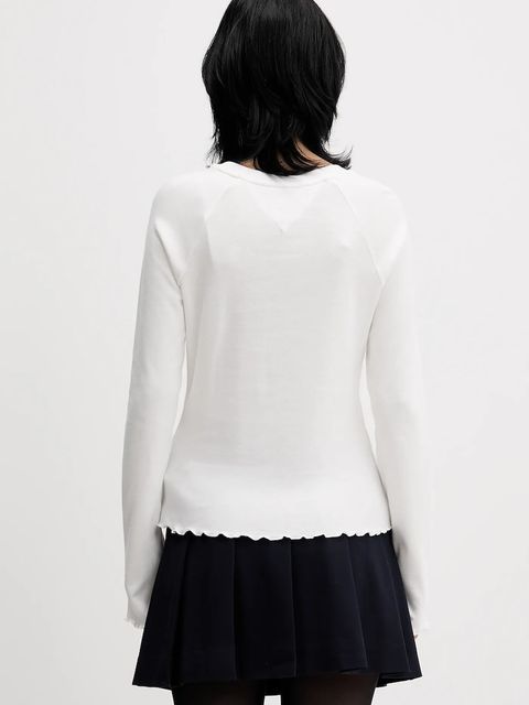 Tommy Jeans longsleeve bawełniany kolor biały DW0DW22499