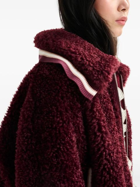 Essentiel Antwerp faux-fur zip-up jacket - Red