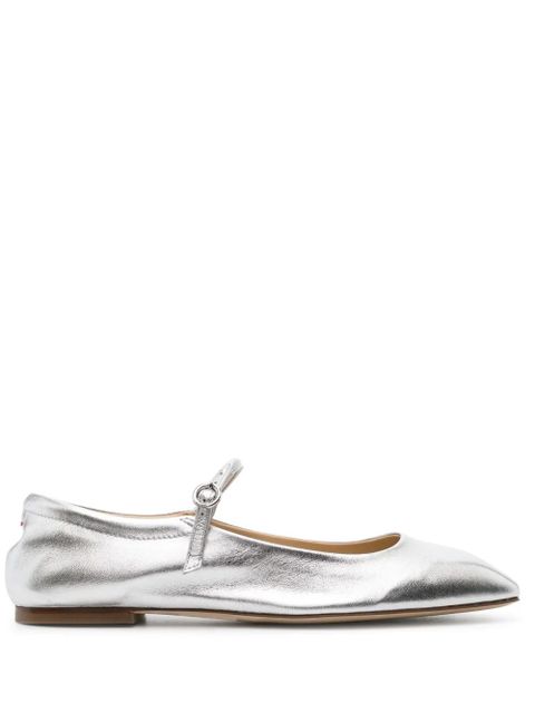 Aeyde Aline Babies metallic ballerina shoes - Silver - zdjęcie produktu nr 1