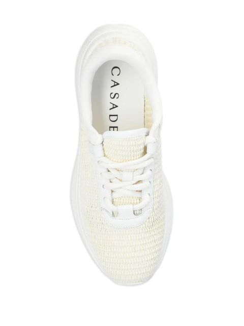 Casadei Mia woven-design leather sneakers - White