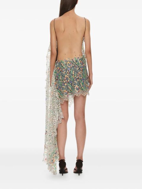 Christopher Esber draped lace mini dress - Green - zdjęcie produktu nr 2