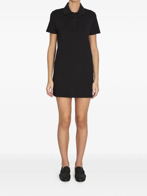 Saint Laurent Cassandre-embroidered piqué mini dress - Black - zdjęcie produktu nr 1