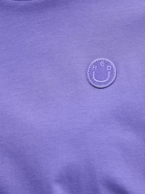 Hugo Blue t-shirt bawełniany damski kolor fioletowy 50518139