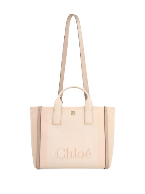 Chloé small Carry logo-detail canvas tote bag - Pink - zdjęcie produktu nr 2