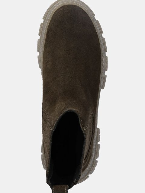 Weekend Max Mara sztyblety zamszowe Genepi damskie kolor zielony na platformie 2525796035600