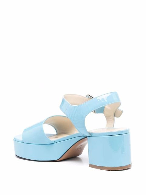 Marni patent-leather block-heel sandals - Blue