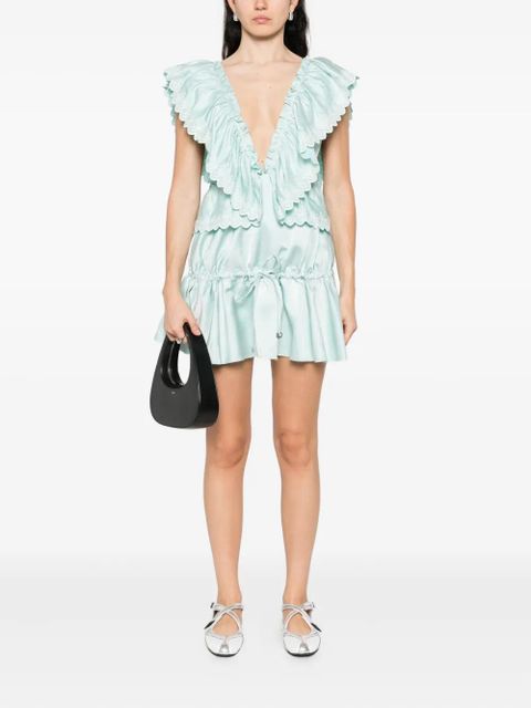 Coperni broderie-anglaise ruffled dress - Green