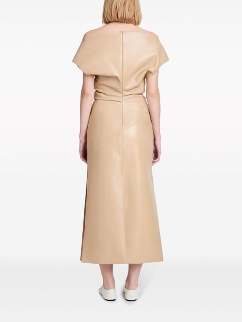 Proenza Schouler Rosa off-shoulder leather dress - Neutrals