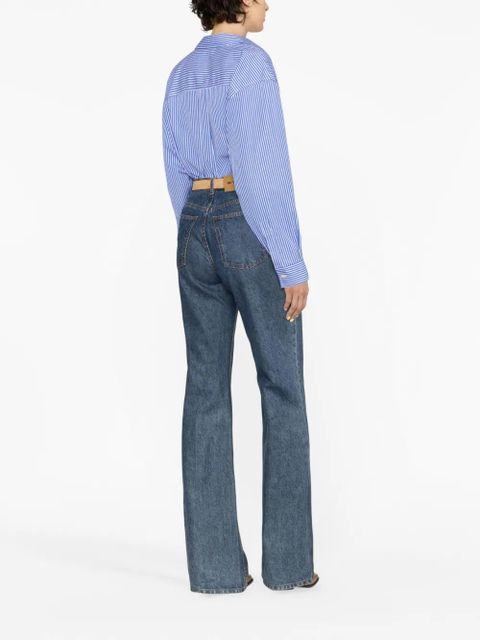 ETRO striped logo-embroidered cotton shirt - Blue