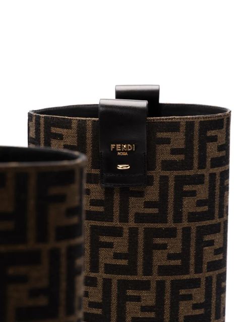 FENDI 35mm FF jacquard boots - Black