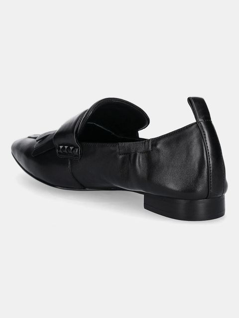 Answear.LAB mokasyny skórzane damskie kolor czarny na płaskim obcasie