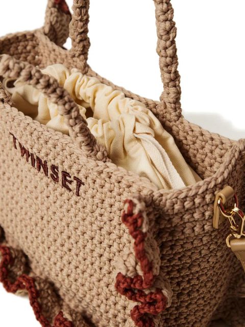 TWINSET ruffled-trim tote bag - Neutrals