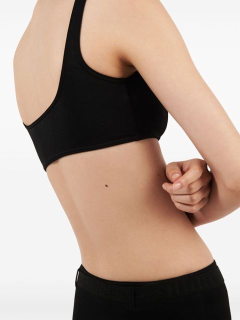 Prada interlock-weave scoop-neck bikini top - Black