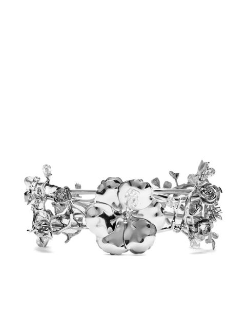 Blumarine floral-appliqué bracelet - Grey - zdjęcie produktu nr 1