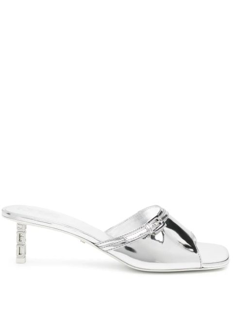 GCDS 60mm mirrored leather sandals - Silver - zdjęcie produktu nr 1