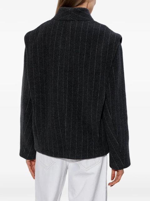 ISABEL MARANT Padded pinstripe coat - Grey