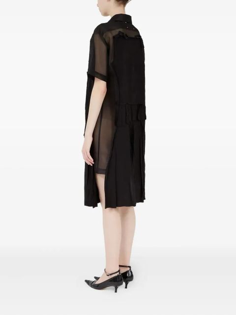 Maison Margiela layered pleated midi dress - Black