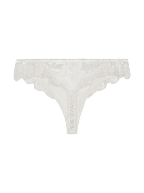 Dolce & Gabbana lace-detail satin thong - White - zdjęcie produktu nr 2